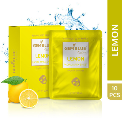 GEMBLUE BIOCARE Lemon Facial Mask Sheet Pack Of 5(20 ml)