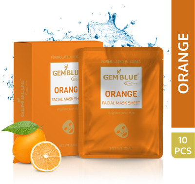 GEMBLUE BIOCARE Orange Facial Mask Sheet Pack Of 5(20 ml)