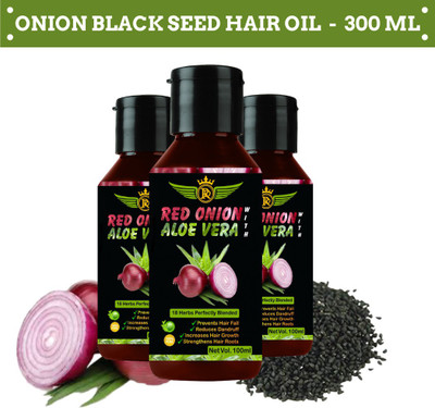 ROYAL DELIGHT Onion Black Seed Oil For Hair Growth | Blend Of Multiple Essential Oils & Herbs Hair Oil(300 ml)