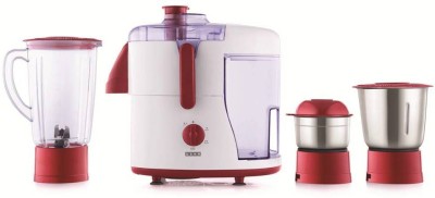 USHA JM-500XJ3 JM – 500XJ3 500 Juicer Mixer Grinder (3 Jars, Red)