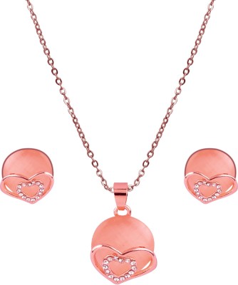 SILVER SHINE Exclusive Delicate Party Wear Pendant Set For Women Girl Alloy Chain