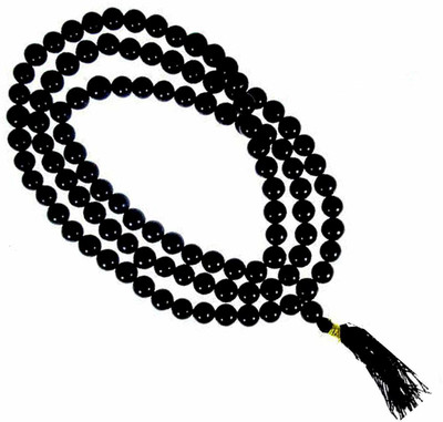 vrindavan shopi originala Black Hakik/Agate Mala For Good Luck For Unisex From Vrindavan Agate Stone Chain