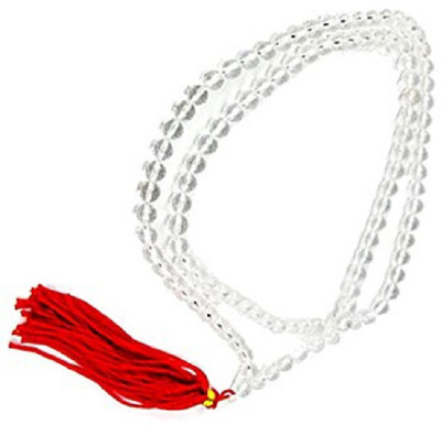 kriesh White Crystal 6 mm 108 and 1 Beads Sphatik Jaap Mala (Small Size) for Pooja/Astrology Crystal Chain