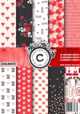 Craftastique Soulmate Designer Paperpack A4 250 gsm Craft paper(Set of 1, Multicolor)