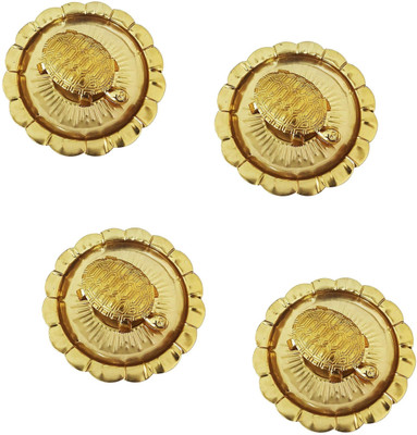 Stylewell Set Of 4 Pcs Kachua Yantra Vaastu/fengshui Golden Tortoise-Turtle with Metal Plate Copper(Gold)