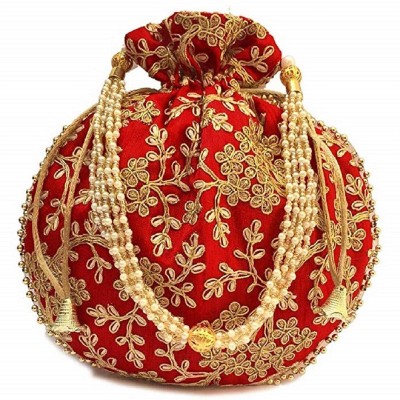 SSK Sales Silk Potli Bag Clutch Batwa Bag For Women And Girl Potli