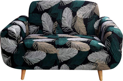 HOUSE OF QUIRK Polyester 1 Seater Sofa Floral Cover(Pack of 1 Green)