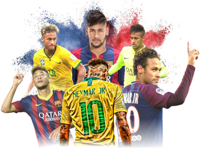 DivineDesigns 43 cm Brazil Player Neymar Jr. Sticker ( Size :- 66 X 51 cm ) Self Adhesive Sticker(Pack of 1)