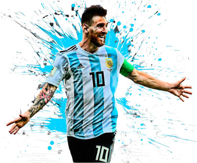 DivineDesigns 53 cm Lionel Messi Sticker ( Size :- 64 X 53 cm ) Self Adhesive Sticker(Pack of 1)