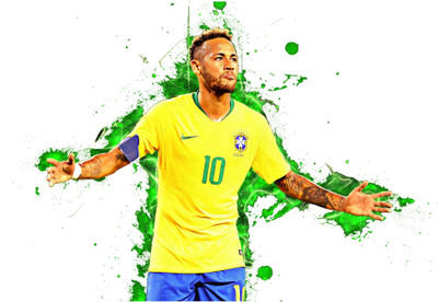 DivineDesigns 43 cm Brazilian Player Neymar Sticker ( Size :- 64 X 43 cm ) Self Adhesive Sticker(Pack of 1)