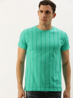 DILLINGER Striped Men Round Neck Green T-Shirt