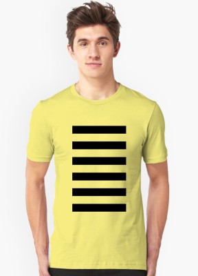 Tween Trends Striped Men Round Neck Yellow T-Shirt
