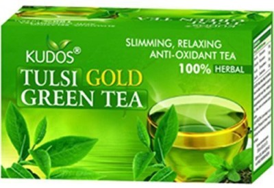 Kudos Ayurveda TULSI GOLD GREEN TEA (2G*25 BAG) Lemon Grass, Ginger Green Tea Bags Box(25 Bags)