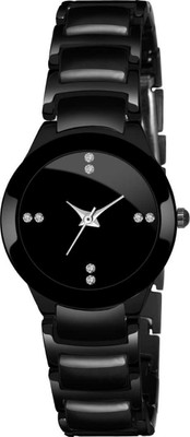Romofy BLACK WOMEN DESIGNER STUDDED WATCH NEW ARRIVAL FAST SELLING TRACK DESIGNER CHAIN BELT WATCH FOR FESTIVAL_PARTY_PROFESSIONAL WEAR WATCH FOR WOMEN HIGH QUALITY STYLISH WATCH FOR GIRLS Analog Watch - For Women
