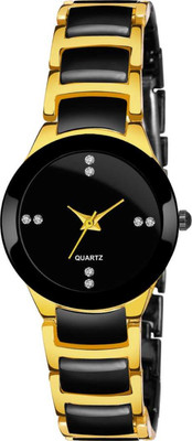 Romofy GOLD WOMEN DESIGNER STUDDED WATCH NEW ARRIVAL FAST SELLING TRACK DESIGNER CHAIN BELT WATCH FOR FESTIVAL_PARTY_PROFESSIONAL WEAR WATCH FOR WOMEN HIGH QUALITY STYLISH WATCH FOR GIRLS LADIES Analog Watch - For Women