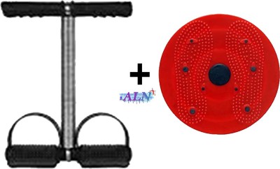 A L N Ab Exerciser Single Spring Tummy Trimmer & Tummy Twister Combo For Men & Women Ab Exerciser(Red, Black)