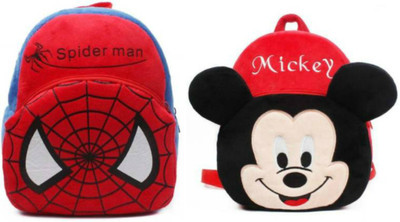 AMANVANI BM-Latch_combo of 2 red mickey, red spiderman_1278 12 L Backpack(Multicolor)