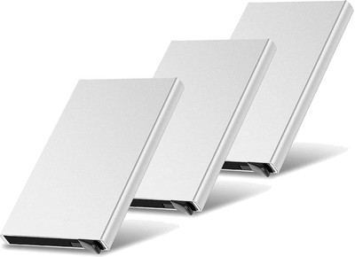 aashita shoppe 7 Card Holder(Set of 3, Silver)
