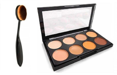 angelie Hot 8 SHADES CONTOUR AND HIGHLIGHTER WITH CONTOUR BRUSH(2 Items in the set)