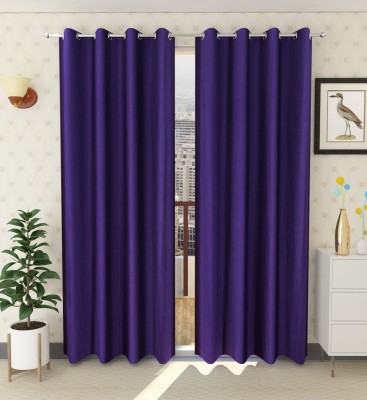 Tanishka Fabs 274 cm (9 ft) Polyester Semi Transparent Long Door Curtain (Pack Of 2)(Plain, Purple)