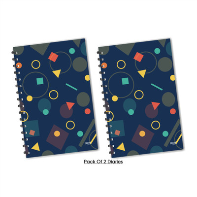 ESCAPER Mathematics Symbols (Ruled) Designer Diary, Journal, Notebook, Notepad - Pack of 2 Diaries A5 Diary Ruled 160 Pages(Multicolor, Pack of 2)