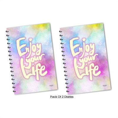 ESCAPER Enjoy Your Life (Ruled) Designer Diary, Journal, Notebook, Notepad - Pack of 2 Diaries A5 Diary Ruled 160 Pages(Multicolor, Pack of 2)