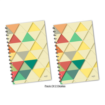ESCAPER Piramid Patterns (Ruled) Designer Diary, Journal, Notebook, Notepad - Pack of 2 Diaries A5 Diary Ruled 160 Pages(Multicolor, Pack of 2)