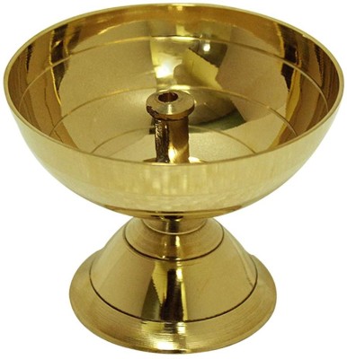 Utkarsh Classic Round Pure Brass Paro Pyali Kamal Akhand Table Diya Designed Deepak Worship/Puja Diya Ideal For Home & Office Decoration,Gifting And Spritual Religious Purpose Brass Table Diya(Height: 1.57 inch)