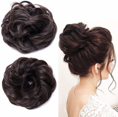 Hymaa Messy Bun Juda Chignon piece Scrunchie for women & Girl (Brown) Hair Extension