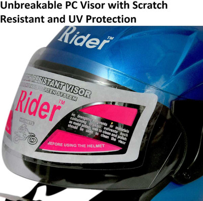 RIDER TOUCH OPEN FACE Motorbike Helmet(MAETRO BLUE)