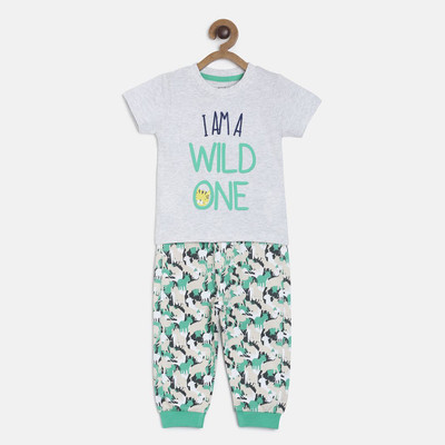 MINI KLUB Boys Casual T-shirt Track Pants(multicolor)