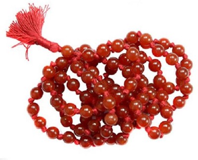 vrindavan shopi Red Agate Hakik Japa Mala 108 and 1 Beads (6 mm) Rosary for goodluck and prosperity from Vrindavan Agate Stone Chain