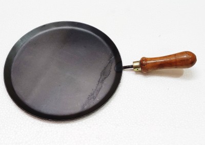 HARISH - IRON FLAT / ROTI / DOSA TAWA WITH WOODEN HANDLE - 10.30 INCH DIA / FLAT DESIGN - Tawa 26 cm diameter(Iron, Non-stick, Induction Bottom)