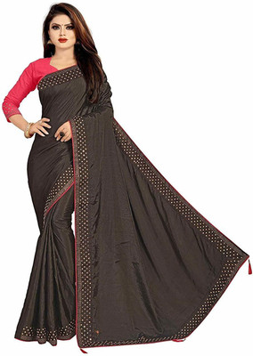 MN VENTURE Embroidered Bollywood Georgette Saree(Black)