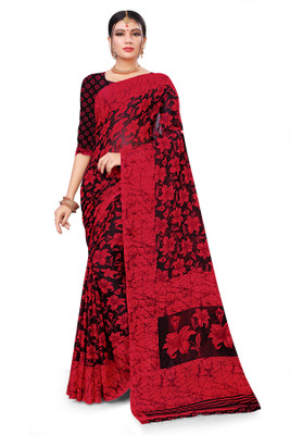 Vimalnath Synthetics Floral Print Bollywood Georgette Saree(Red)