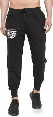 UZARUS Printed Men Black Track Pants