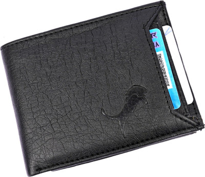 IBEX Men Black Artificial Leather Wallet(6 Card Slots)