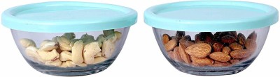 Massive Reckon Glass, Plastic Mixing Bowl Mixing Glass Bowl With PVC Random Lid 250 ml 2 pcs(Pack of 2, Clear)