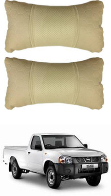 RONISH Beige Leather Car Pillow Cushion for Nissan(Rectangular, Pack of 2)