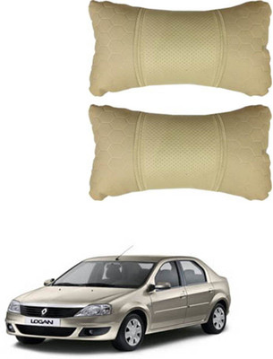 RONISH Beige Leather Car Pillow Cushion for Renault(Rectangular, Pack of 2)