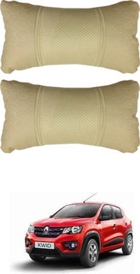 RONISH Beige Leather Car Pillow Cushion for Renault(Rectangular, Pack of 2)