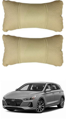 JVG Beige Leather Car Pillow Cushion for Hyundai(Rectangular, Pack of 2)