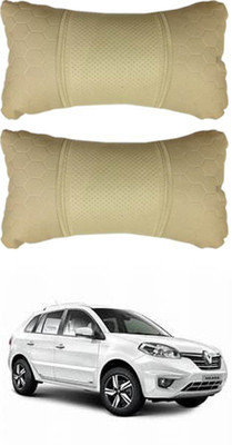 RONISH Beige Leather Car Pillow Cushion for Renault(Rectangular, Pack of 2)