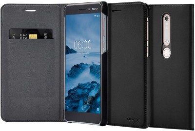 Helix Flip Cover for Nokia 6.1(Black, Shock Proof, Pack of: 1)