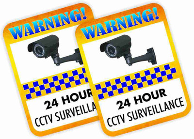 KREEPO WARNING! 24 HOUR CCTV SURVEILLANCE Emergency Sign