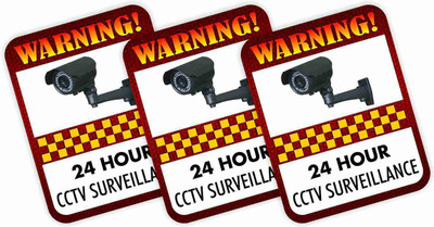 CVANU WARNING! 24 HOUR CCTV SURVEILLANCE Emergency Sign