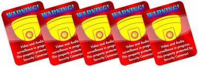 KREEPO WARNING! Video and Audio serveillance in progress.This property protected by security cameras! Emergency Sign