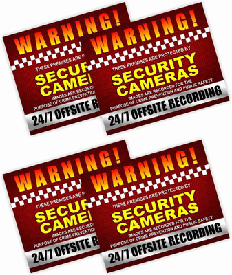 KREEPO WARNING! THESE PREMISES ARE PROTECTED BY SECURITY CAMERAS IMAGES ARE RECORDED FOR THE PURPOSE OF CRIME PREVENTION AND PUBLIC SAFETY 24/7 OFFSITE RECORDING Emergency Sign