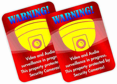 KREEPO WARNING! Video and Audio serveillance in progress.This property protected by security cameras! Emergency Sign