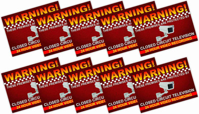 KREEPO WARNING! THESE PREMISES ARE PROTECTED BY CLOSED CIRCUIT TELEVISION 24 HOUR VIDEO RECORDING Emergency Sign